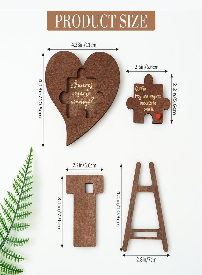 Dvehdbay Will You Marry Me Puzzle - Will You Marry Me Sign, Wedding Proposal Ideas Surprise Engagement Proposal Wooden Sign (Quieres Ser Mi Novia Puzzle) - Image 2